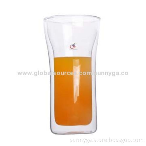 467mL Borosilicate Double Wall Glass Tumbler, Any Decal Logo Printing AvailableNew